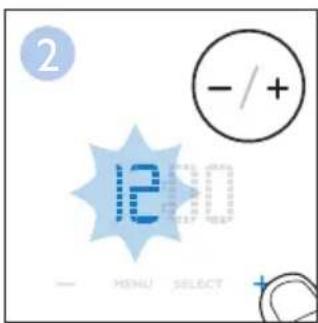 2 - / + 12 - MENU SELECT +
