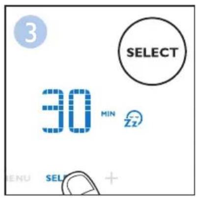 3 SELECT 30 MIN Zz MENU SEL +