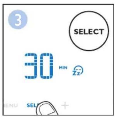 3 SELECT 30 MIN Zz MENU SEL +
