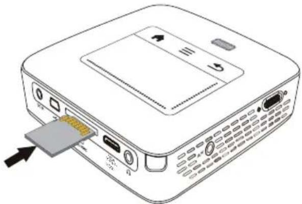 PHILIPS PicoPix PPX3610 - Mise en place d'une carte mémoire - 1