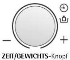 - + ZEIT/GEWICHTS-Knopf
