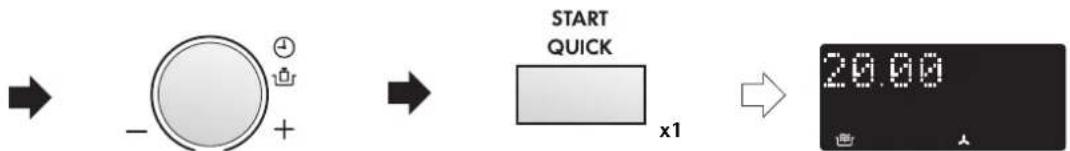 graph LR A["Timer"] --> B["+"] B --> C["START QUICK"] C --> D["x1"] D --> E["20.00 Timer Display"]
