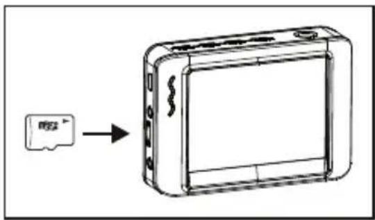 dnt Findoo MicroCam - Einsetzen der microSD-Karte und SD-Kartenstatusanzeige - 1