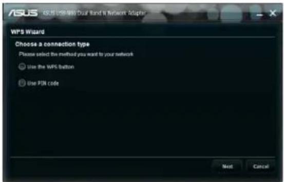 ASUS USB-N66 - Pour connecter l'USB-N66 à un point d'accès ou une station par le biais d'un mot de passe WPS : - 1