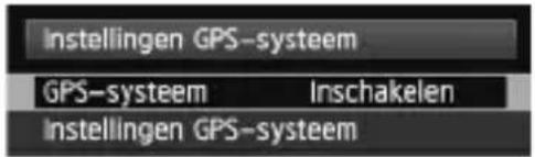 CANON GP-E2 - Selecteer [Instellingen GPS-systeem]. - 1