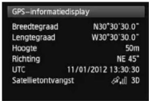CANON GP-E2 - Selecteer [GPS-informatiedisplay]. - 2