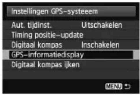 CANON GP-E2 - Selecteer [Instellingen GPS-systeem]. - 2