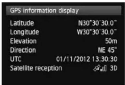CANON GP-E2 - Select [GPS information display]. - 2