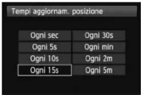 CANON GP-E2 - Selezionare [Tempi aggiornam. posizione]. - 1