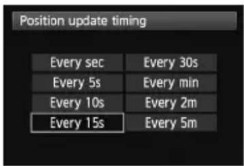 CANON GP-E2 - Select [Position update timing]. - 1