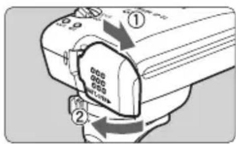 CANON GP-E2 - Insertion de la pile - 1