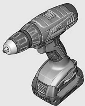 3D rendered illustration of a handheld electric drill press (no text or symbols visible)