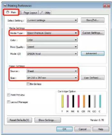 EPSON Stylus Photo R2000 - Configuration des paramètres dans Windows - 1