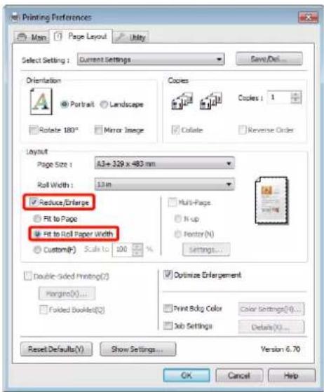 EPSON Stylus Photo R2000 - Ajuster à la largeur du papier rouleau (Windows uniquement) - 2