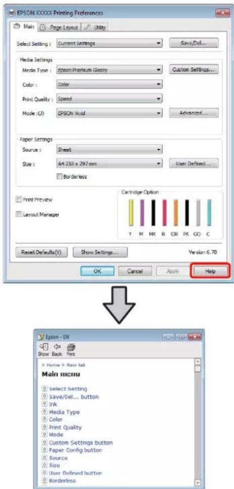 EPSON Stylus Photo R2000 - Cliquez sur la touche Aide pour l'afficher - 1