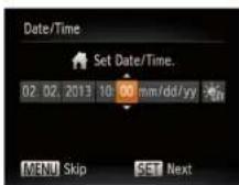 CANON Ixus 140 - Setting the Date and Time - 2