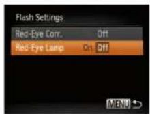 CANON Ixus 140 - Deactivating the Red-Eye Reduction Lamp - 1