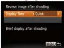 CANON Ixus 140 - Changing the Image Display Period After Shots - 1