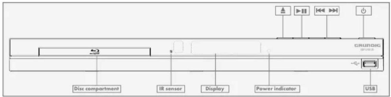 GRUNDIG 1201-1202 Disc compartment IR sensor Display Power indicator USB