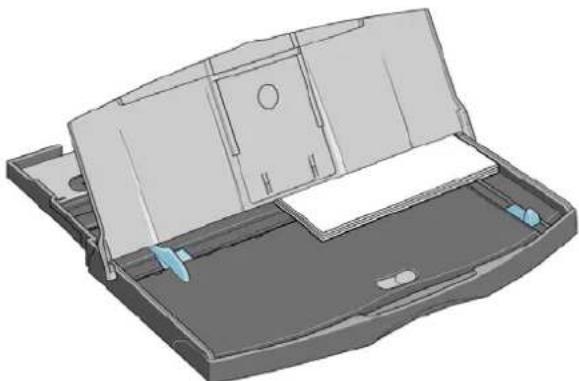 HP Designjet 111 - Chargement du papier à partir du bac d'entrée - 5