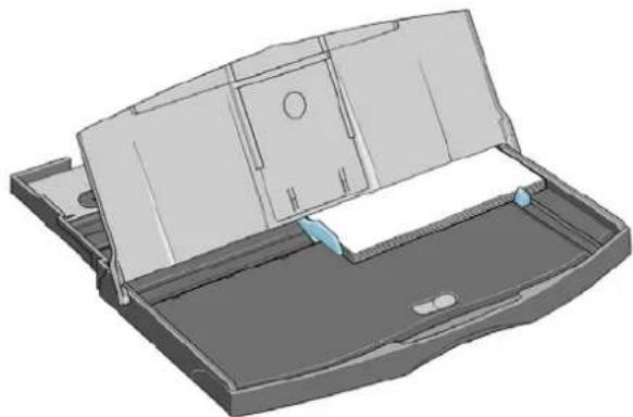HP Designjet 111 - Chargement du papier à partir du bac d'entrée - 6