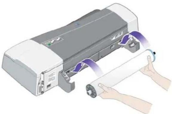 HP Designjet 111 - Chargement d'un rouleau de papier - 1
