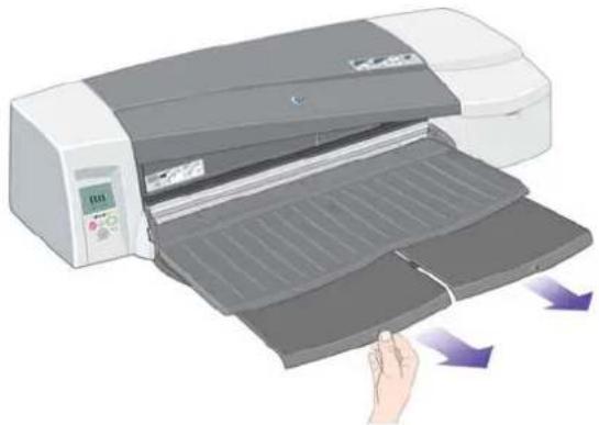 HP Designjet 111 - Chargement du papier dans le chemin avant - 3