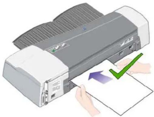 HP Designjet 111 - Chargement du papier dans le chemin arrière - 1