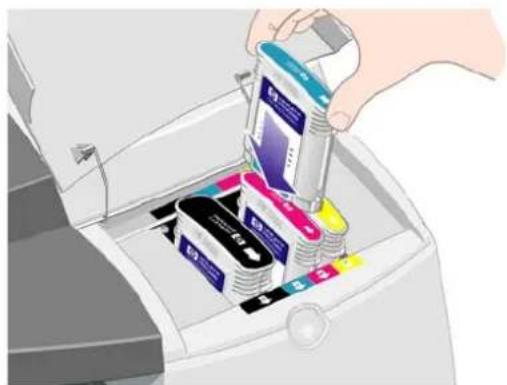 HP Designjet 111 - Remplacement des cartouches d'encre - 3