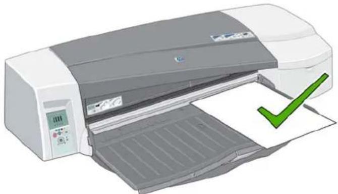 HP Designjet 111 - Chargement du papier dans le chemin avant - 2
