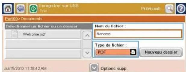 HP LaserJet Enterprise CM4540 MFP - Envoi d'un document numérisé vers un lecteur Flash USB - 4