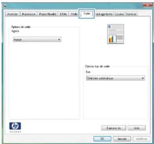 HP LaserJet Enterprise CM4540 MFP - Sélection des options d'agrafage sous Windows - 3