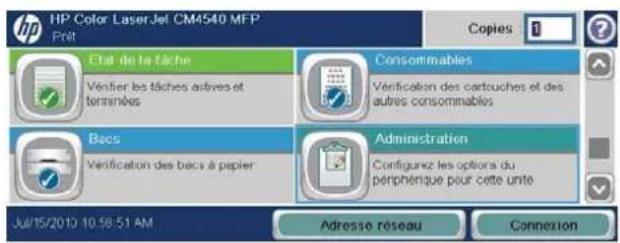 HP LaserJet Enterprise CM4540 MFP - Configuration des paramètres du serveur de courrier électronique - 1