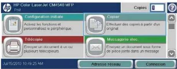 HP LaserJet Enterprise CM4540 MFP - Réglage de la clarté/noirceur de la copie - 1