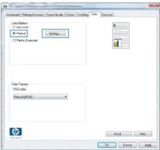 HP LaserJet Enterprise CM4540 MFP - Modification des options de couleur - 1