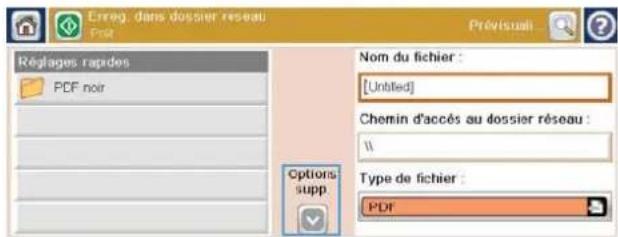 HP LaserJet Enterprise CM4540 MFP - Envoi d'un document numérisé vers un dossier réseau - 5