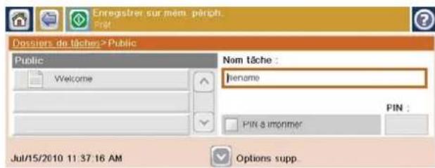 HP LaserJet Enterprise CM4540 MFP - Envoi d'un document numérisé vers un dossier de la mémoire du produit - 6