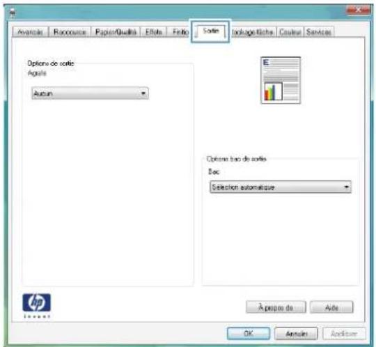 HP LaserJet Enterprise CM4540 MFP - Sélection d'options de sortie avec Windows (modèles fskm uniquement) - 3
