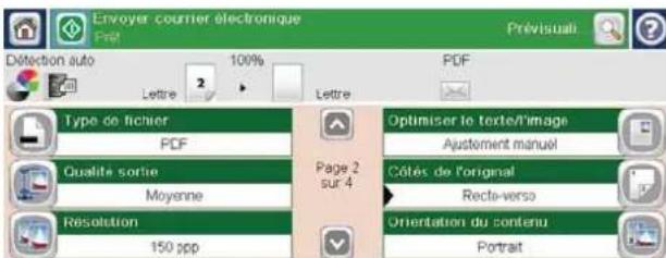 HP LaserJet Enterprise CM4540 MFP - Envoi d'un document vers une adresse électronique à l'aide du carnet d'adresses - 5