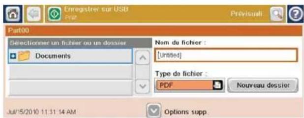 HP LaserJet Enterprise CM4540 MFP - Envoi d'un document numérisé vers un lecteur Flash USB - 3