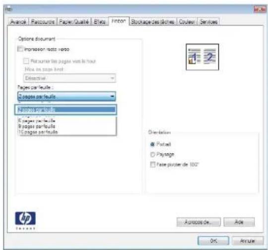HP LaserJet Enterprise CM4540 MFP - Impression de plusieurs pages par feuille avec Windows - 4
