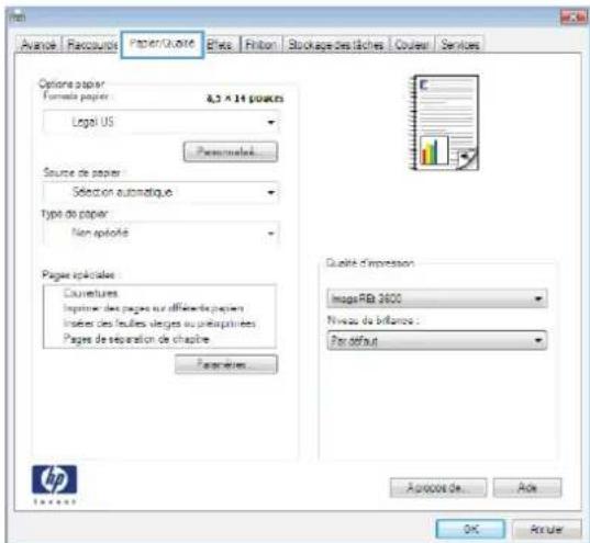 HP LaserJet Enterprise CM4540 MFP - Impression sur du papier à en-tête ou des formulaires préimprimés avec Windows - 3