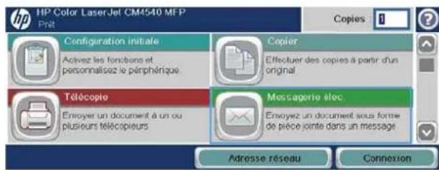 HP LaserJet Enterprise CM4540 MFP - Envoi d'un document numérisé vers une ou plusieurs adresses électroniques - 2