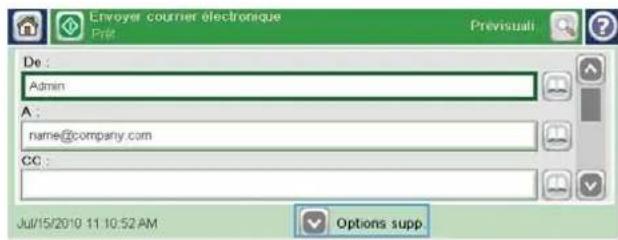 HP LaserJet Enterprise CM4540 MFP - Envoi d'un document numérisé vers une ou plusieurs adresses électroniques - 5