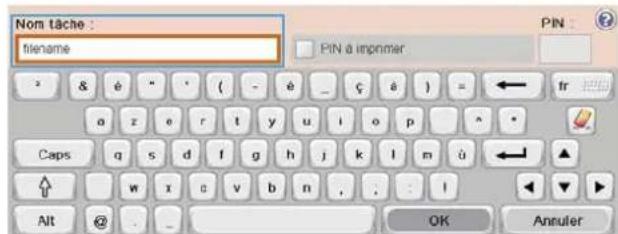 HP LaserJet Enterprise CM4540 MFP - Envoi d'un document numérisé vers un dossier de la mémoire du produit - 4