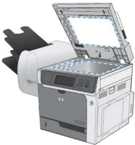 HP LaserJet Enterprise CM4540 MFP - Vérification de la présence de saleté ou de traces sur la vitre du scanner - 2