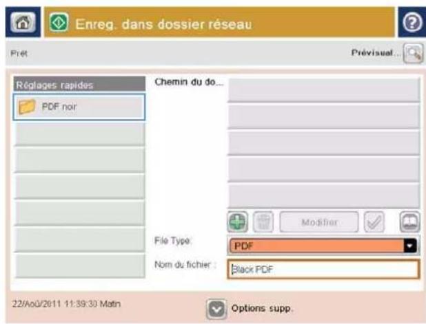 HP LaserJet Enterprise 500 MFP M525 - Envoi d'un document numérisé vers un dossier réseau - 5