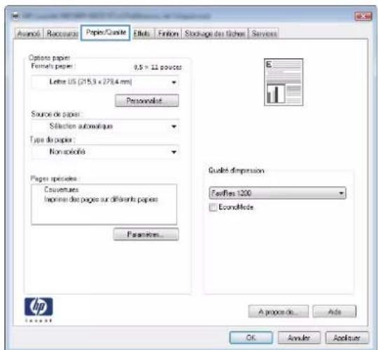 HP LaserJet Enterprise 500 MFP M525 - Sélectionner le type de papier (Windows) - 2