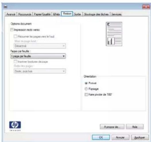 HP LaserJet Enterprise 500 MFP M525 - Sélectionner l'orientation de la page (Windows) - 2