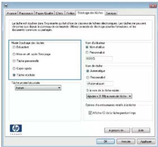 HP LaserJet Enterprise 500 MFP M525 - Créer une tâche en mémoire (Windows) - 3